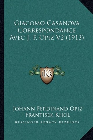 Casanova correspondance avec Opiz