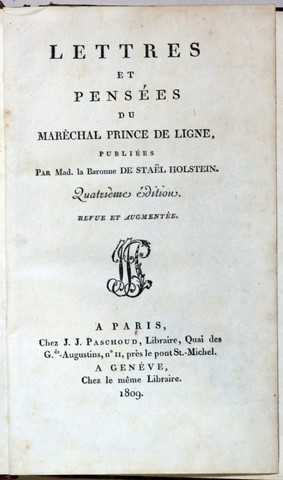 lettres et pensées du maréchal prince de ligne